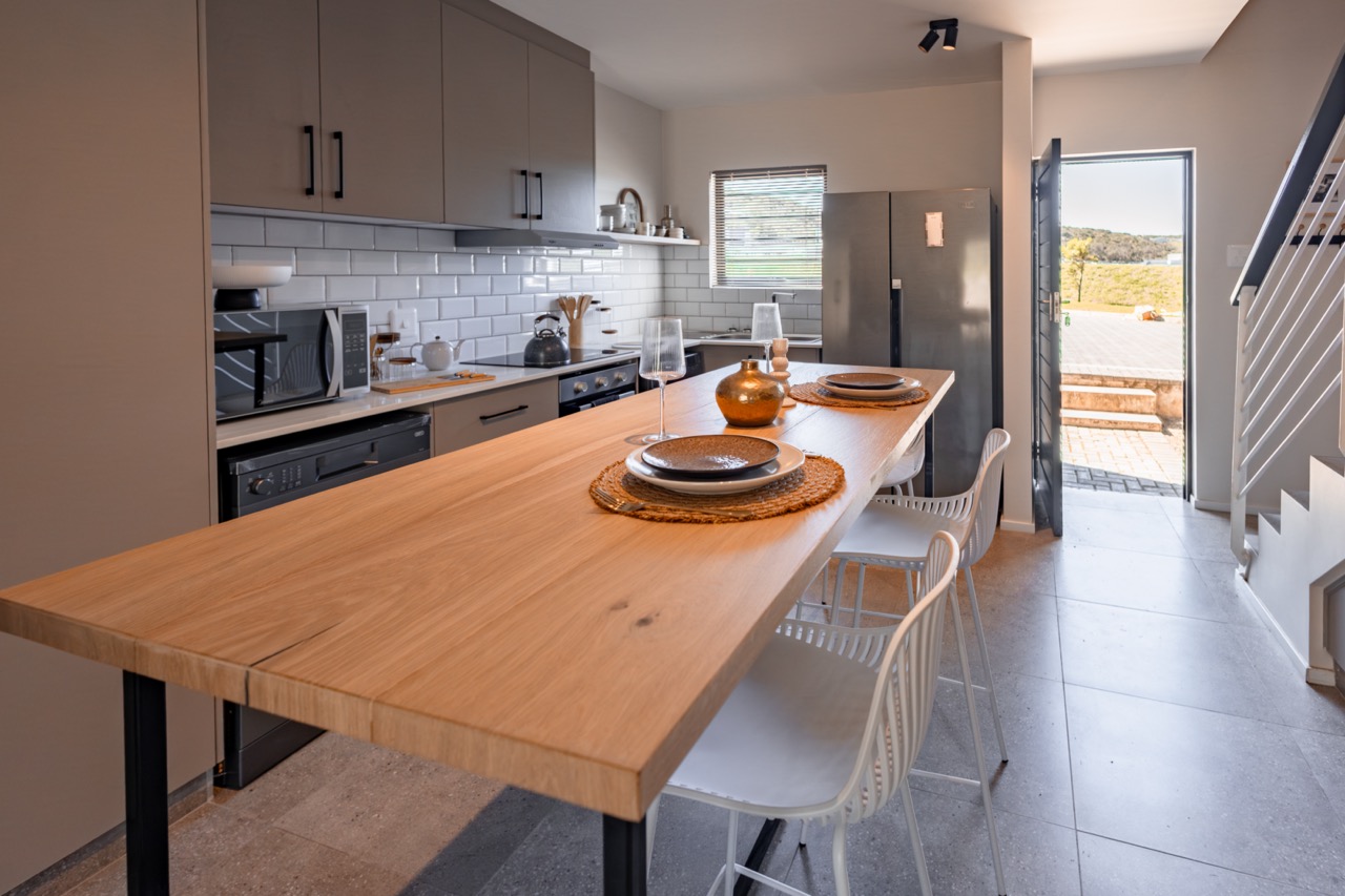Open-plan dining area at a Riverside apartment